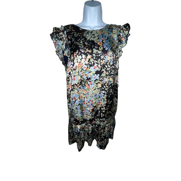 NWT CeCe Printed Ruffle Sleeve Mini Dress – Size Large - Picture 1 of 7